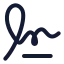 Signature icon with duotone standard style