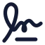 Signature icon with solid standard style