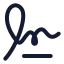 Signature icon with stroke rounded style