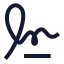 Signature icon with stroke sharp style