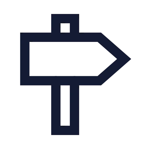 Signpost Big Icon in Stroke Sharp style