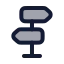 Signpost icon with duotone rounded style