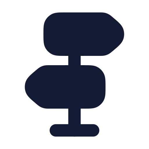 Signpost Icon in Solid Rounded style