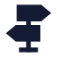 Signpost icon with solid sharp style