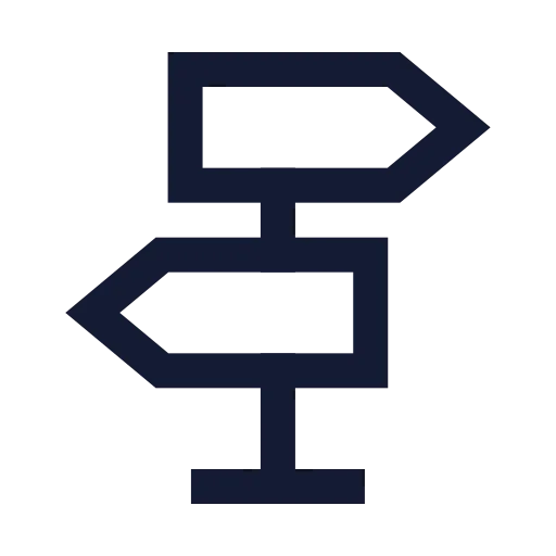 Signpost Icon in Stroke Sharp style