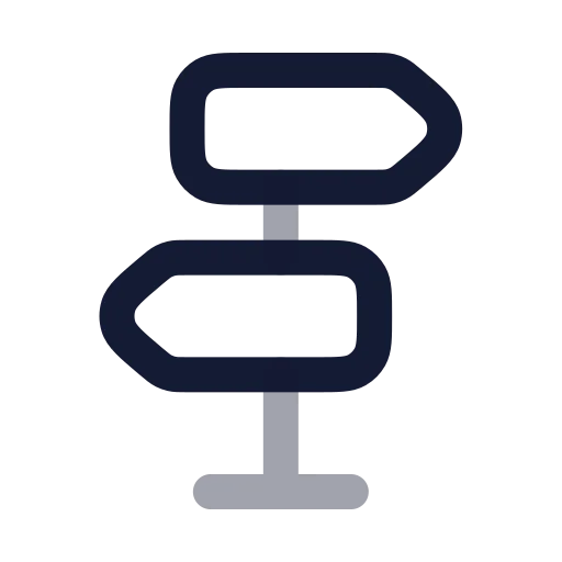 Signpost Icon in Twotone Rounded style