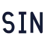 Sin icon with stroke sharp style