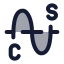 Sine icon with duotone standard style