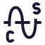 Sine icon with solid sharp style