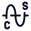 Sine icon with solid standard style