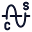Sine icon with stroke rounded style
