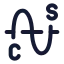 Sine icon with stroke standard style