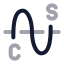 Sine icon with twotone rounded style