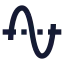 Sine icon with solid sharp style