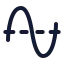 Sine icon with stroke rounded style