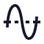 Sine icon with stroke sharp style