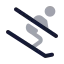 Ski icon with bulk rounded style