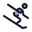Ski icon with duotone rounded style
