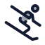 Ski icon with duotone standard style
