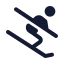 Ski icon with solid rounded style