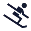 Ski icon with solid sharp style