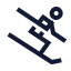 Ski icon with stroke sharp style