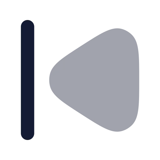 Skip Back Icon in Bulk Rounded style