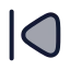 Skipback icon with duotone rounded style