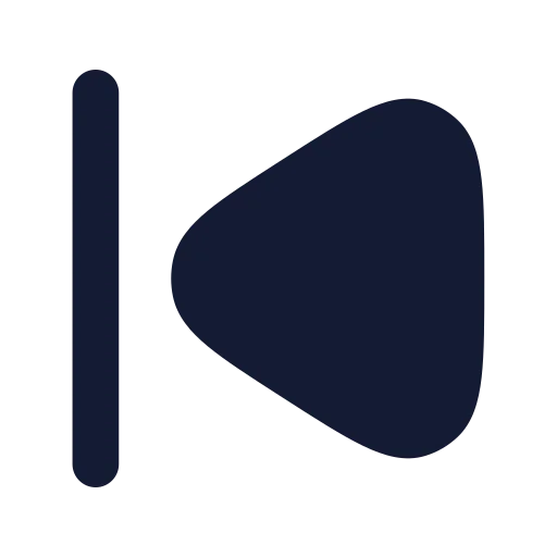 Skip Back Icon in Solid Rounded style