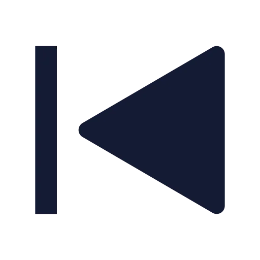 Skip Back Icon in Solid Sharp style