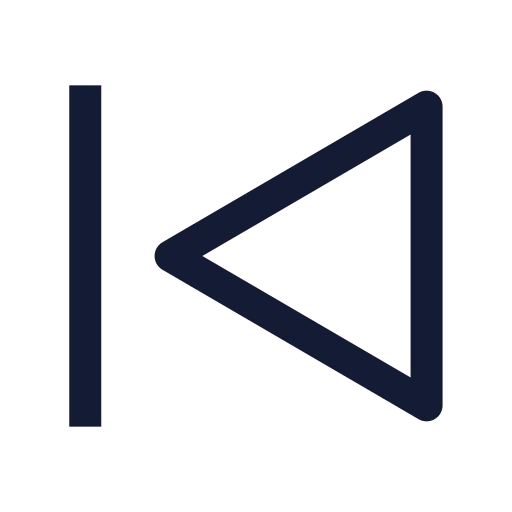 Skip Back Icon in Stroke Sharp style