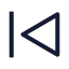Skipback icon with stroke sharp style