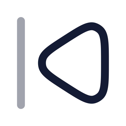 Skip Back Icon in Twotone Rounded style