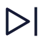 Skipforward icon with stroke sharp style