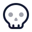 Skull icon with twotone rounded style