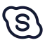 Skype icon with stroke rounded style