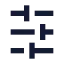 Slidershorizontal icon with solid sharp style