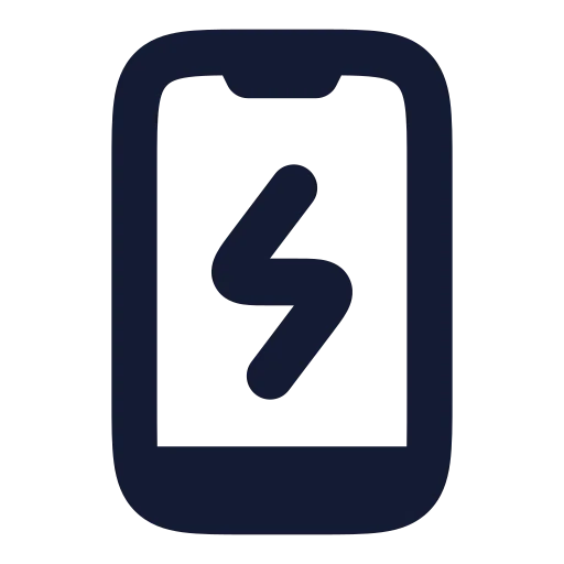 Smartphone Charging Icon in Solid Rounded style