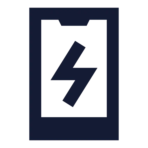 Smartphone Charging Icon in Solid Sharp style