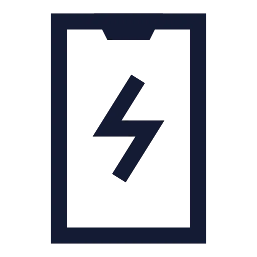 Smartphone Charging Icon in Stroke Sharp style