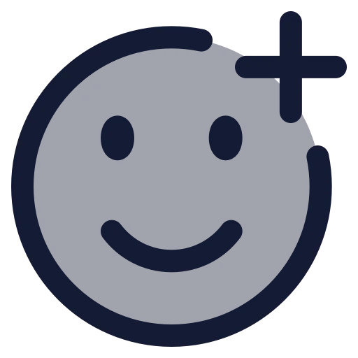 Smile Plus Icon in Duotone Rounded style