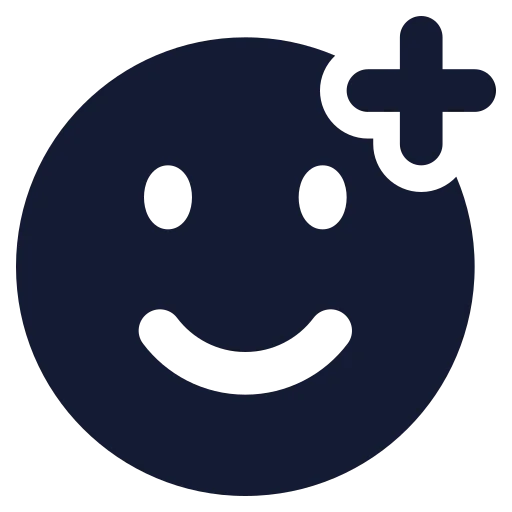 Smile Plus Icon in Solid Rounded style