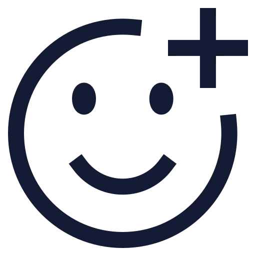 Smile Plus Icon in Stroke Sharp style