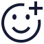 Smileplus icon with stroke sharp style