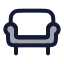 Sofa icon with duotone rounded style