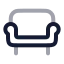 Sofa icon with twotone rounded style