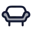 Sofa icon with duotone rounded style