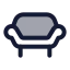 Sofa icon with duotone standard style