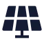 Solarpanel icon with solid sharp style