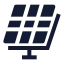 Solarpanel icon with solid sharp style